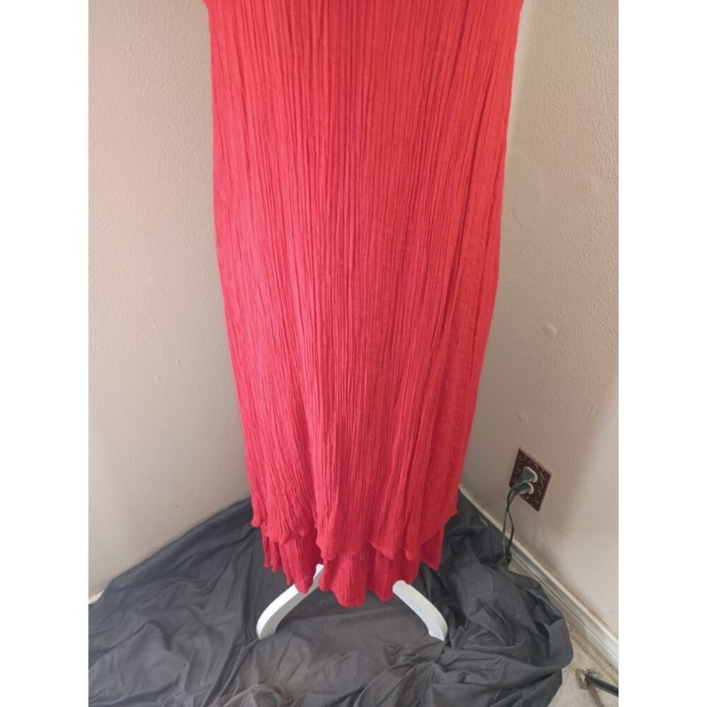 Mlle Gabrielle Dress Maxi High Low Orange Sz XL Gauzy Beach Festival